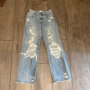 Pistola High Rise Straight Leg Distressed Jeans
